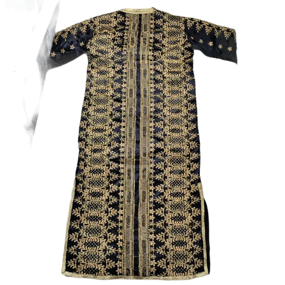 Handmade Men Size L Vintage Traditional African Boubou Dashiki Robe Kaftan Bubu - Picture 6 of 6